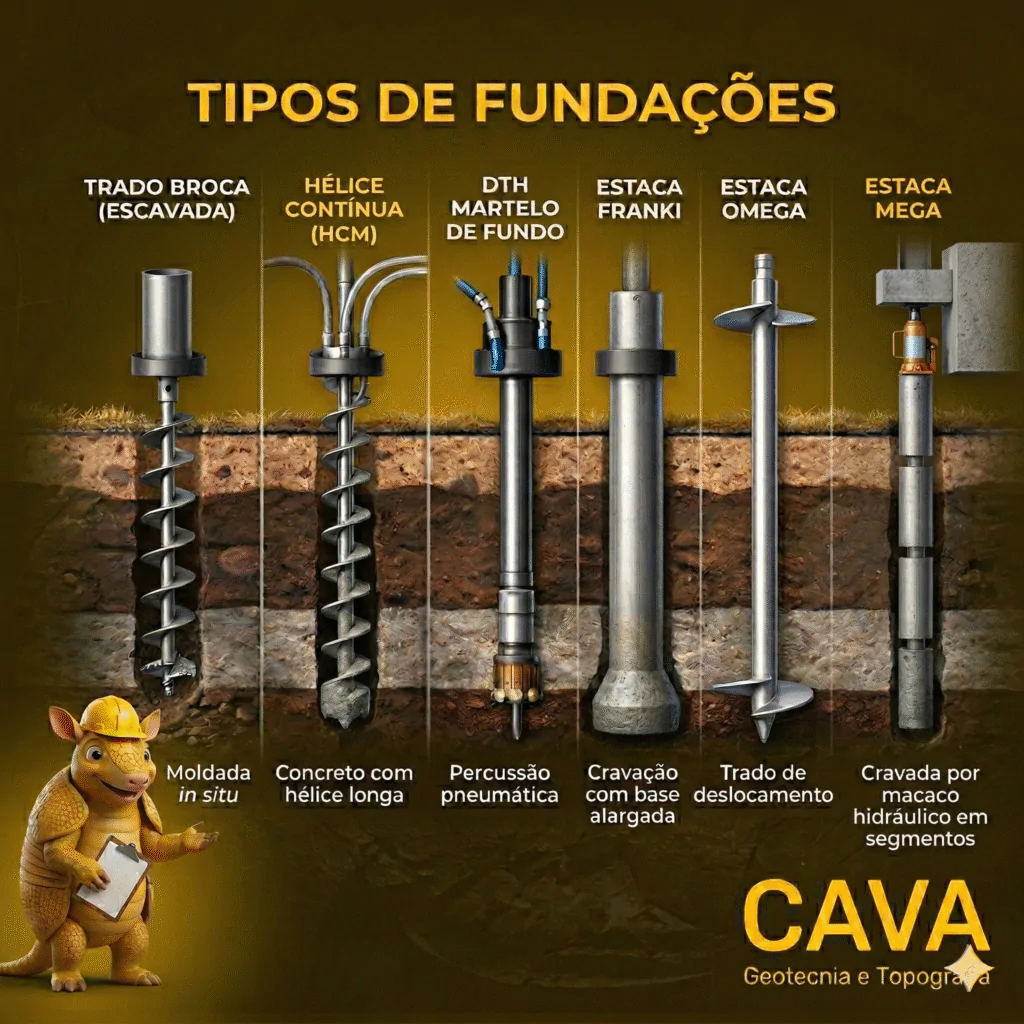 Tipos de Fundações Profundas: Aplicações, Particularidades e Indicação por Tipo de Solo